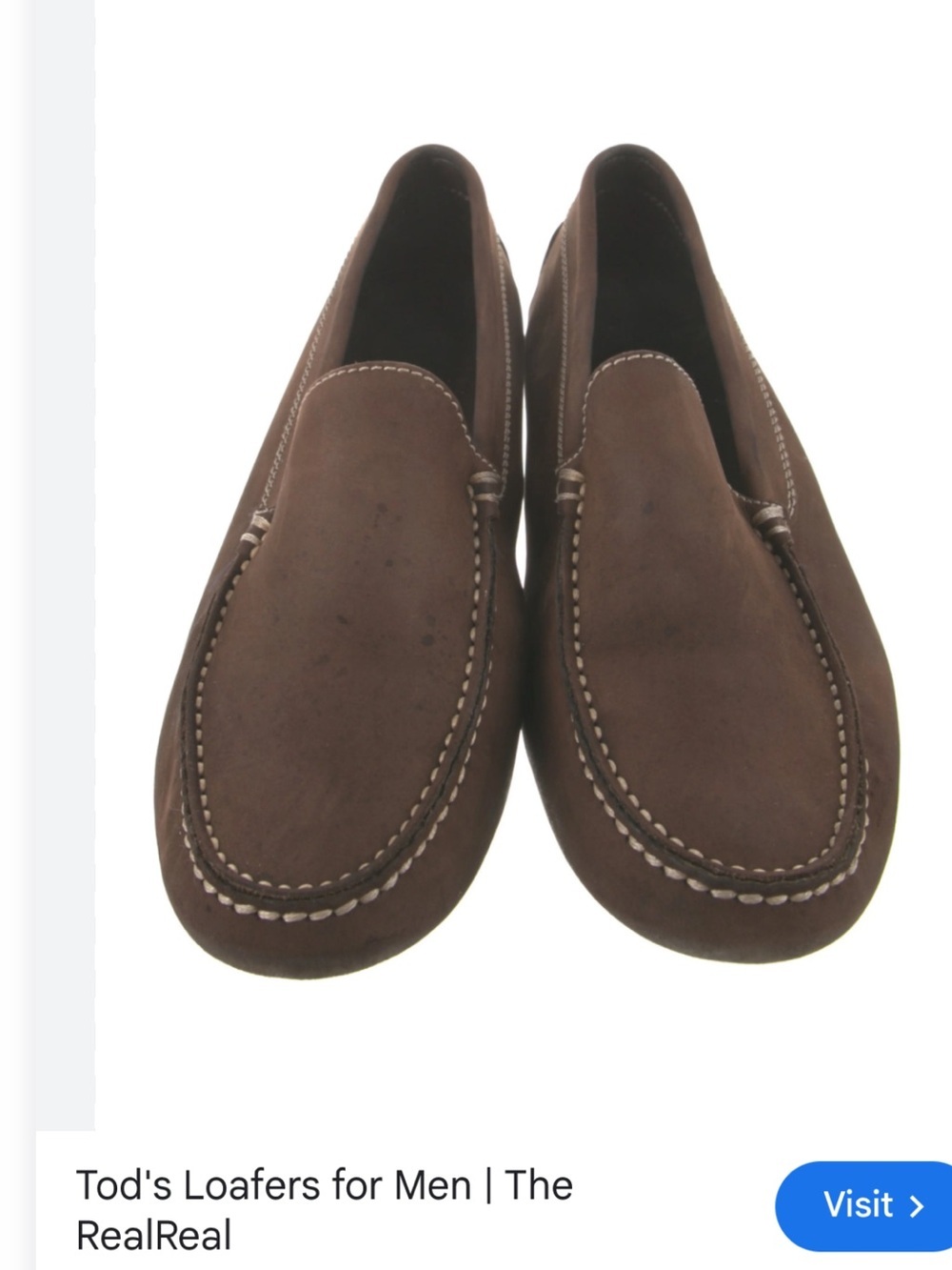 Tod's Dark Brown Leather Penny Loafers with Contrast Stitching 7.5 (8.5us)